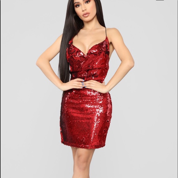 Fashion Nova Dresses & Skirts - Fashion Nova Red Sequin Dress Fashion Nova Dresses & Skirts - Fashion Nova Red Sequin Dress